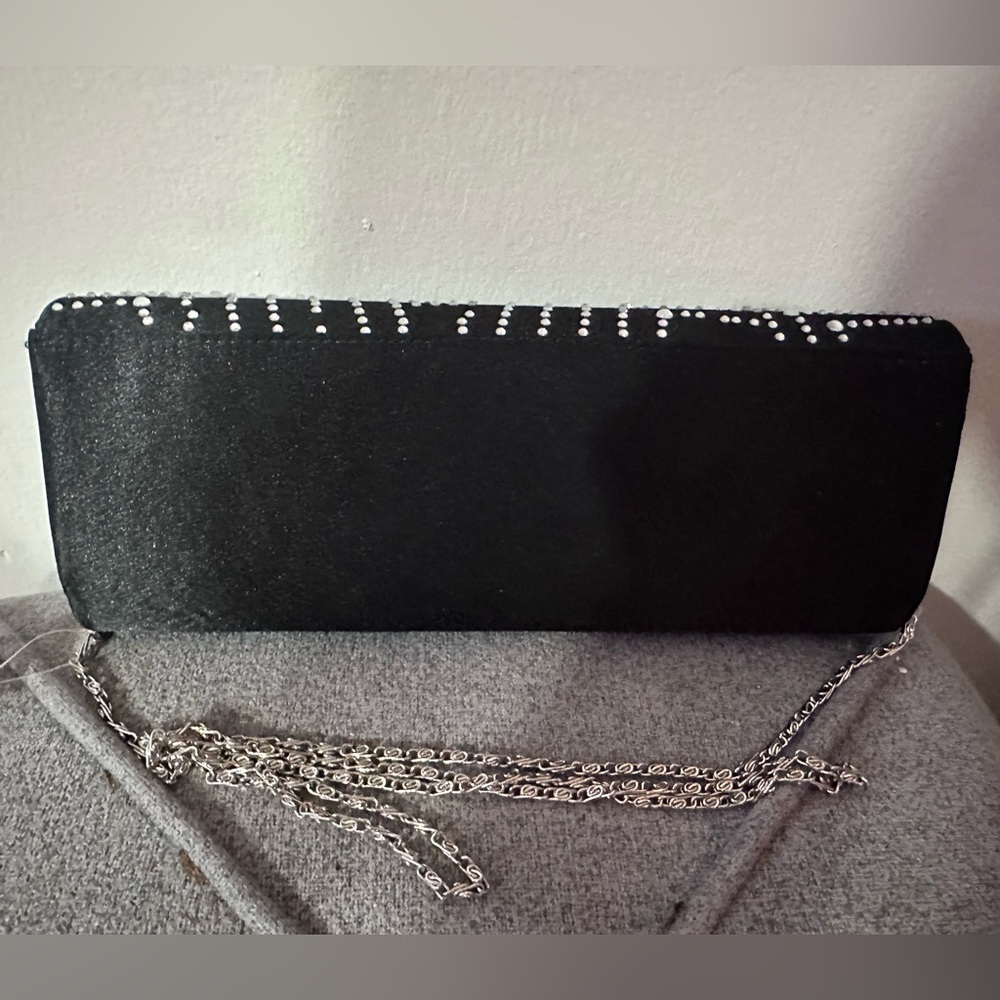 Chic Black and Silver Studded Clutch - Picture 2 of 3